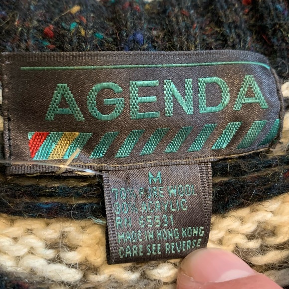 VTG Agenda Heavy Knit Wool Blend Crewneck Sweater - Picture 4 of 4